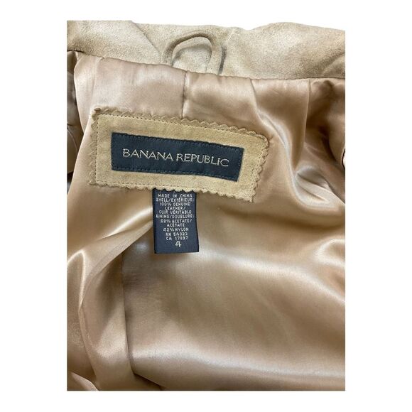 Banana Republic Women's Beige Tan Suede Leather Blazer Jacket Size 4 - Picture 9 of 15